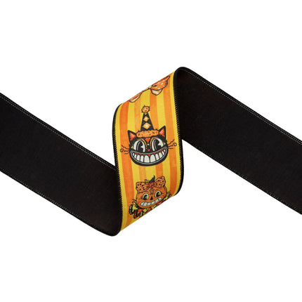 2 1/2" Vintage Halloween and 1" Velvet Black/Orange Glitter with 2 1/2" Black Sparkle Fur Ribbon Bundle | 3 Rolls | 30 Yards