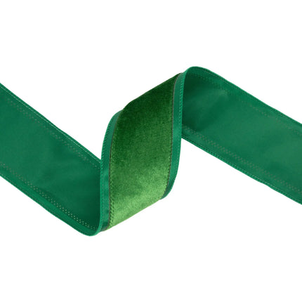 2.5-inch wired green velvet ribbon, suited for St. Patrick’s Day and formal party embellishments.