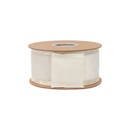2 1/2-inch wired ribbon with a luxurious ivory velvet core, perfect for  seasonal arrangements.