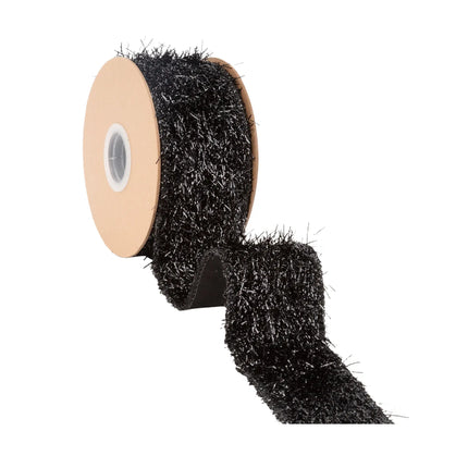 2 1/2" Vintage Halloween and 1" Velvet Black/Orange Glitter with 2 1/2" Black Sparkle Fur Ribbon Bundle | 3 Rolls | 30 Yards