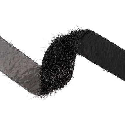 2 1/2" Vintage Halloween and 1" Velvet Black/Orange Glitter with 2 1/2" Black Sparkle Fur Ribbon Bundle | 3 Rolls | 30 Yards