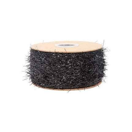 Textured black sparkly fur wired ribbon,with shiny metallic strands for craft accents