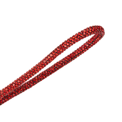 Sparkly red diamond‑encrusted cording chain spool for elegant gift wrapping and embellishment projects