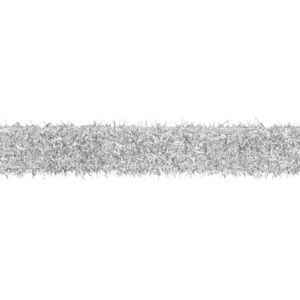 1.3‑inch wired ribbon with plush silver tinsel surface, ideal for elegant home accents and ornament crafts