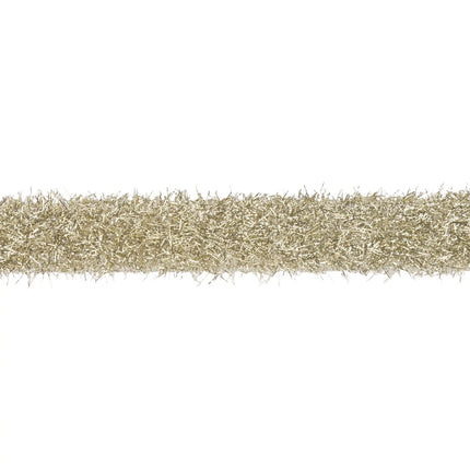 1.3‑inch wired ribbon with plush gold tinsel surface, ideal for elegant home styling and ornament accents