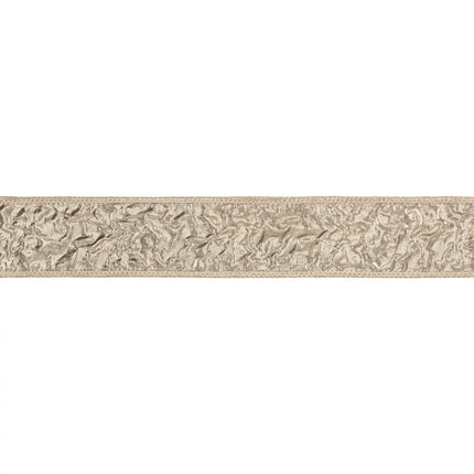 Glam craft wired ribbon, textured champagne metallic dupioni material finished with durable metallic backing