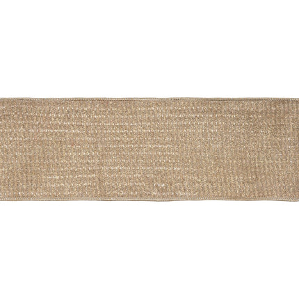 Glam craft wired ribbon, fine gold sparkle woven material finished with premium champagne metallic backing