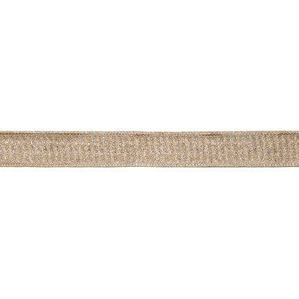 Glam craft wired ribbon, delicate gold sparkle woven material finished with premium champagne metallic backing