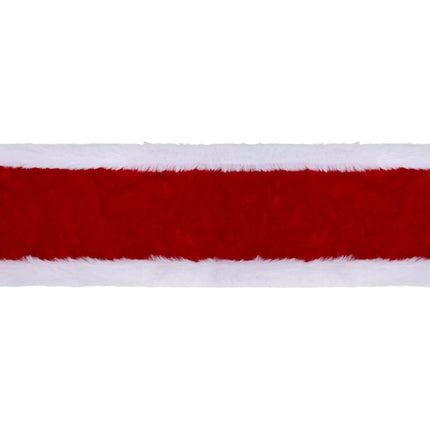 Santa-inspired red wired velvet ribbon with white fur border perfect for farmhouse Christmas
