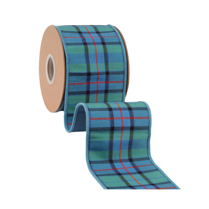 Wide plaid dupioni ribbon, 4" wired with fused dupioni backing, perfect for gift bows.