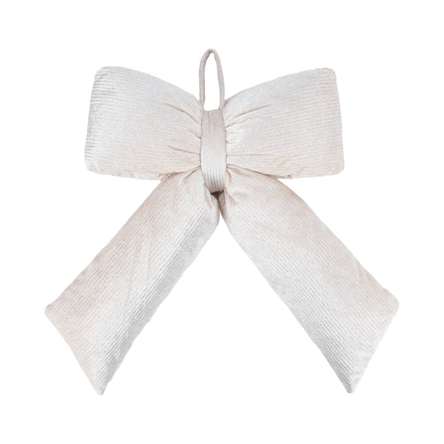 12" x 15.5" Puffy Velvet Bow | Puffy Edge | Pearly Pink with Metallic LA Ribbons Wholesale