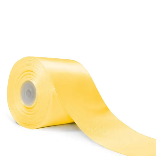Spool of maize double-face satin ribbon smooth sheen for gift wraps