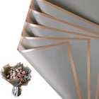 Premium 58x58cm Gray matte floral wrapping, rose gold edge, for florists and adding a touch of luxury to any arrangement.