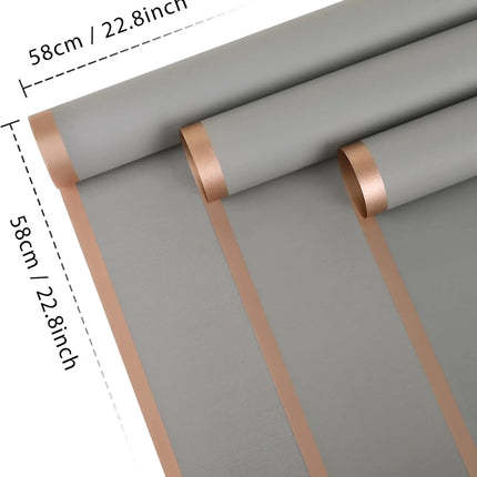 58x58cm Gray floral sheets, matte finish with rose gold border, great for DIY crafts, contemporary decor