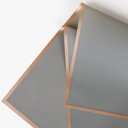 58x58cm Gray Matte Floral Sheets with Rose Gold Edge, ideal for modern bouquet wrapping 