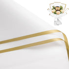 58x58cm White Matte Floral Sheets with Gold Edge, ideal for elegant wedding bouquet wrapping 