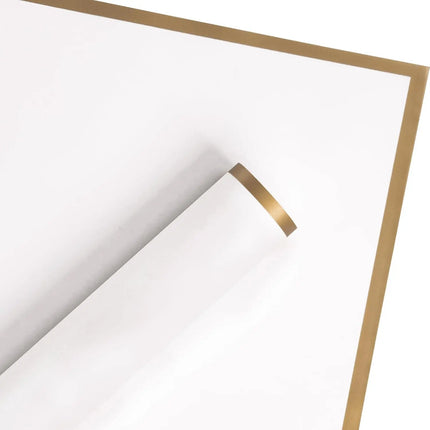 58x58cm White floral sheets, matte finish with gold border, great for DIY crafts, party decor, and premium gift presentation.