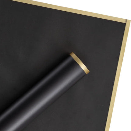 58x58cm Black floral sheets, matte finish with gold border, great for DIY crafts and modern event styling.