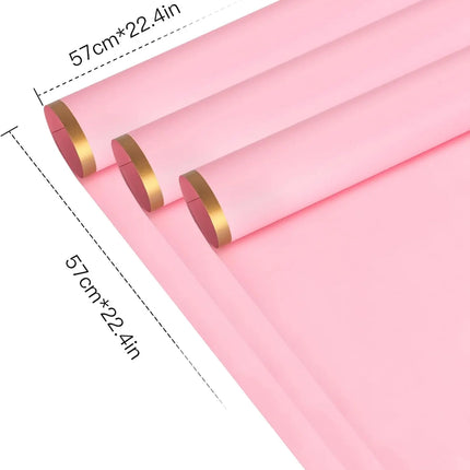 Wild Rose matte floral wrapping sheets (58x58cm), gold edge, perfect for weddings, birthdays, and special occasions.
