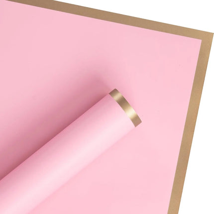 58x58cm Wild Rose floral sheets, matte finish with gold border, great for DIY crafts and event styling.