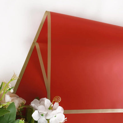 58x58cm Matte Floral Sheets with Gold Edge | Red | 50-pcs Bag LaRibbons and Crafts