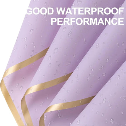 Premium 58x58cm Lilac matte floral wrapping, gold edge, for florists and events.