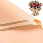 59x59cm Champagne Matte Floral Sheets with Gold Edge, ideal for bouquet wrapping.