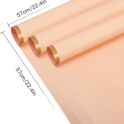 59x59cm Champagne floral sheets, matte finish with gold border, great for DIY crafts.
