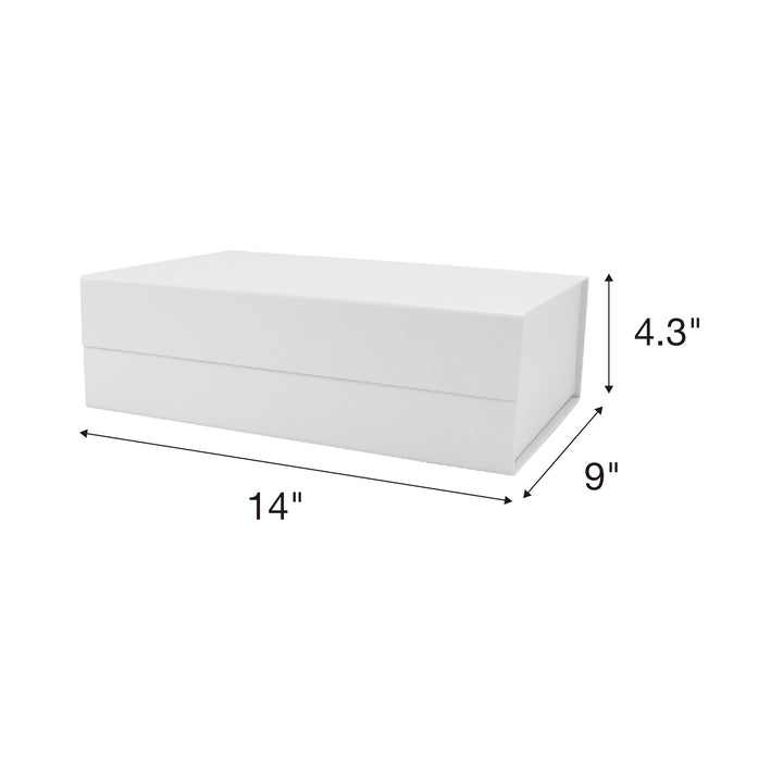 14" X 9" X 4.3" Collapsible Gift Box with Magnetic Closure - White