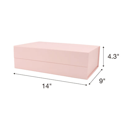 14" X 9" X 4.3" Collapsible Gift Box with Magnetic Closure - Pink LaRibbons and Crafts