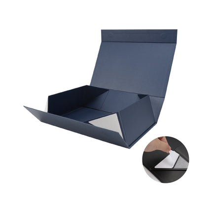 14" X 9" X 4.3" Collapsible Gift Box with Magnetic Closure - Navy LaRibbons and Crafts