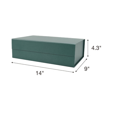 14" X 9" X 4.3" Collapsible Gift Box with Magnetic Closure - Green LaRibbons and Crafts