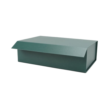 14" X 9" X 4.3" Collapsible Gift Box with Magnetic Closure - Green LaRibbons and Crafts