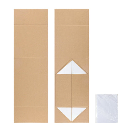 8" x 8" x 4" Collapsable Gift Box w/ Magnetic Square Flap Lid | Kraft LaRibbons Wholesale