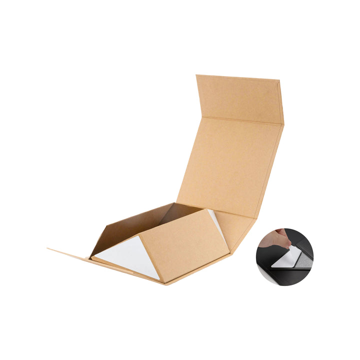 8" x 8" x 4" Collapsable Gift Box w/ Magnetic Square Flap Lid | Kraft