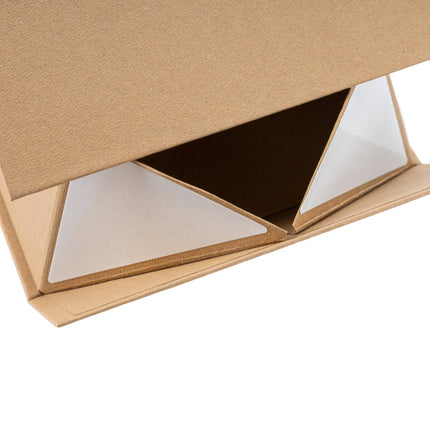 8" x 8" x 4" Collapsable Gift Box w/ Magnetic Square Flap Lid | Kraft LaRibbons Wholesale