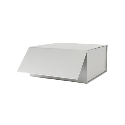 8" x 8" x 4" Collapsible Gift Box w/ Magnetic Square Flap Lid - Silver