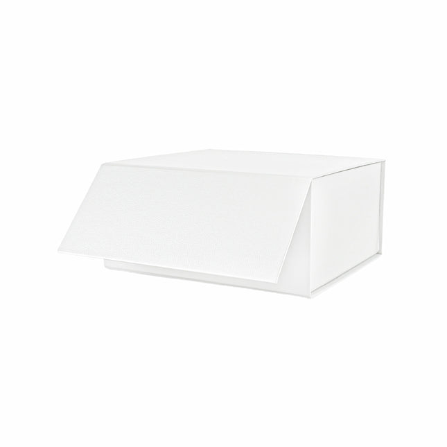 8" x 8" x 4" Collapsible Gift Box w/ Magnetic Square Flap Lid - White LaRibbons and Crafts