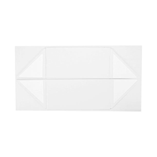 8" x 8" x 4" Collapsible Gift Box w/ Magnetic Square Flap Lid - White LaRibbons and Crafts