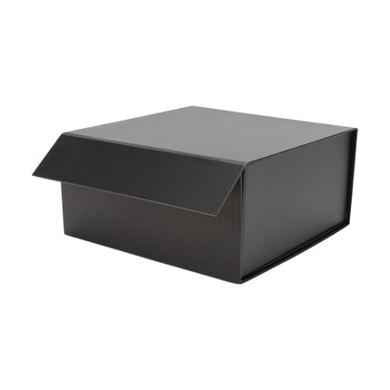 8" x 8" x 4" Collapsible Gift Box w/ Magnetic Square Flap Lid - Black LaRibbons and Crafts