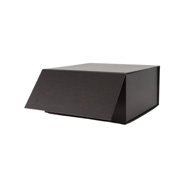 8" x 8" x 4" Collapsible Gift Box w/ Magnetic Square Flap Lid - Black LaRibbons and Crafts