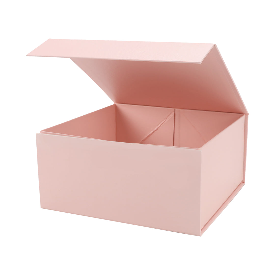 8" x 8" x 4" Collapsible Gift Box w/ Magnetic Square Flap Lid - Pink