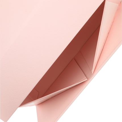 8" x 8" x 4" Collapsible Gift Box w/ Magnetic Square Flap Lid - Pink LaRibbons and Crafts