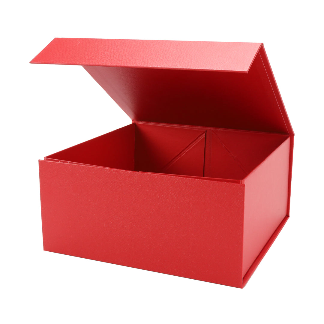 8" x 8" x 4" Collapsible Gift Box w/ Magnetic Square Flap Lid - Red