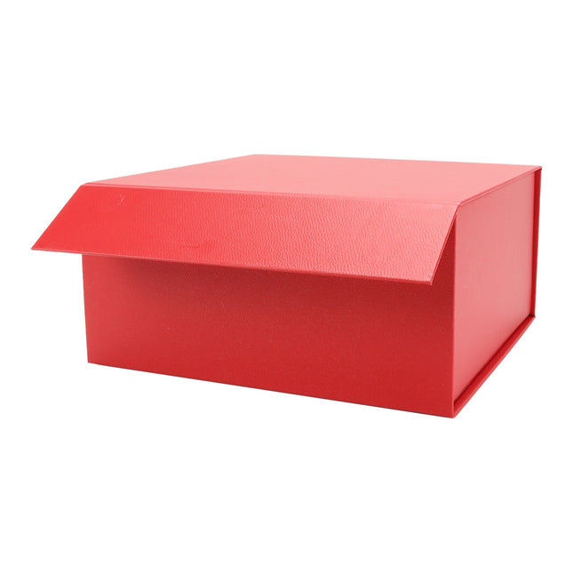 8" x 8" x 4" Collapsible Gift Box w/ Magnetic Square Flap Lid - Red LaRibbons and Crafts