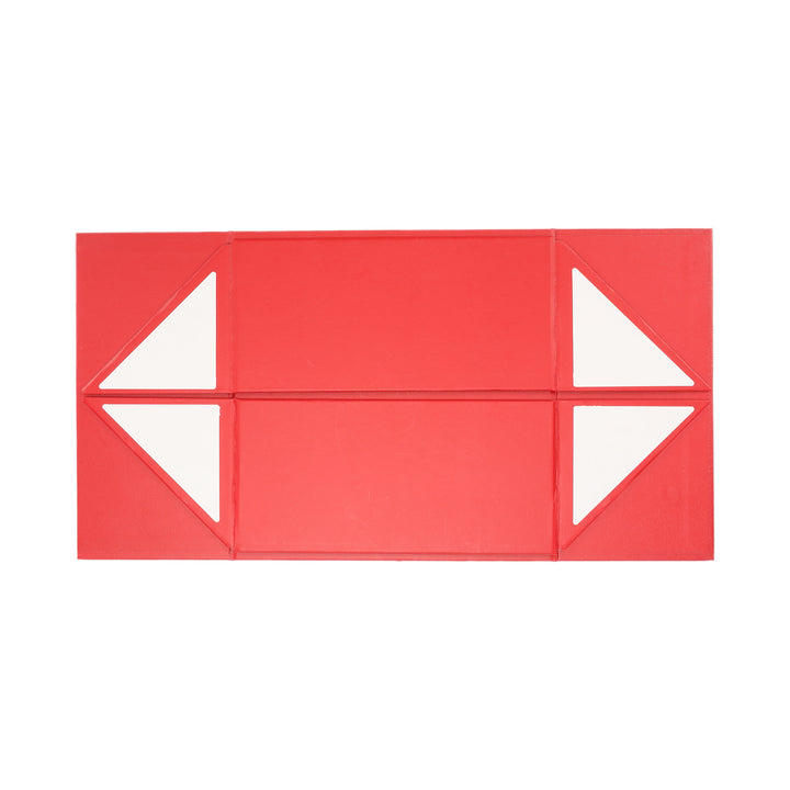 8" x 8" x 4" Collapsible Gift Box w/ Magnetic Square Flap Lid - Red