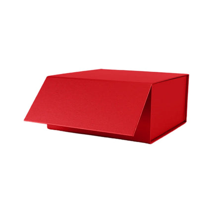 A red gift box  featuring a sleek, solid red design, ideal for organizing and gifting items, especially for festive occasions like Christmas.