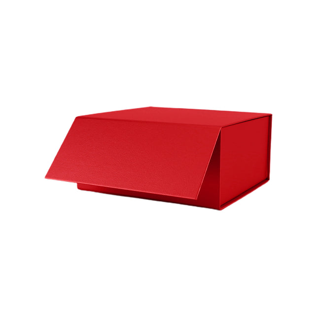 8" x 8" x 4" Collapsible Gift Box w/ Magnetic Square Flap Lid - Red LaRibbons and Crafts