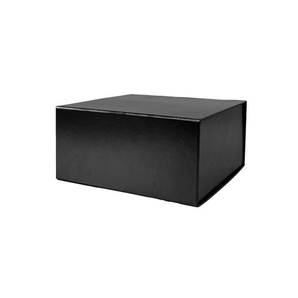 8"x 8" x 4" Collapsible Gift Box w/ Magnetic Square Flap Lid | Metallic Matte Black LaRibbons and Crafts