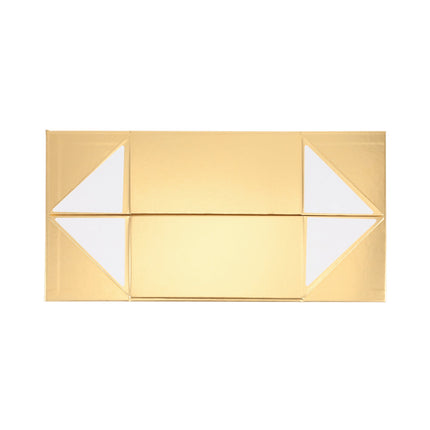 8"x 8" x 4" Collapsable Gift Box w/ Magnetic Square Flap Lid | Metallic Matte Gold LaRibbons and Crafts